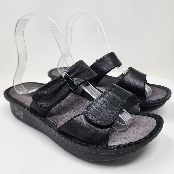 Alegria Shoes - Alegria Karmen Slide Women EU37/US6.5-7 Black Leather 2 Strap Comfort Kar-601